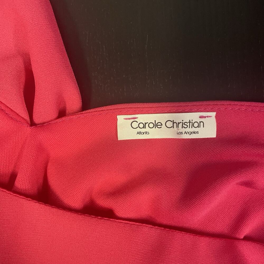 Carole Christion Women's Shift Dress Size 14 Pink Romantic Cocktail Party Ruffle - Picture 6 of 8